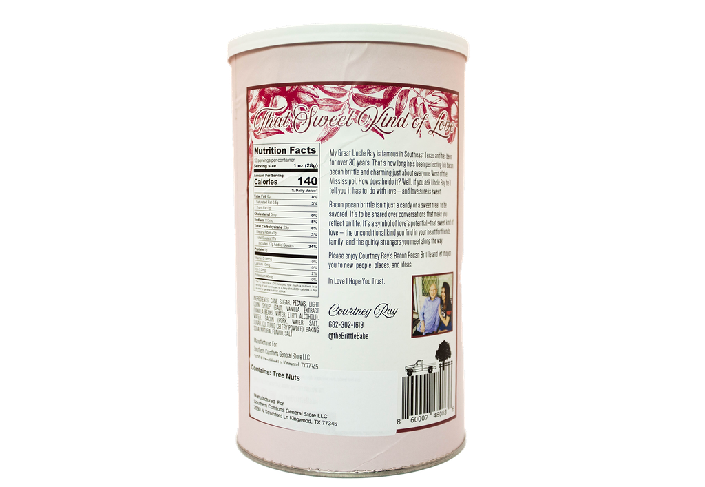 Courtney Rays Bacon Pecan Brittle  - 12 oz Canister