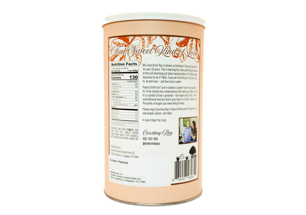 Courtney Rays Peanut Brittle  -  12 oz Canister