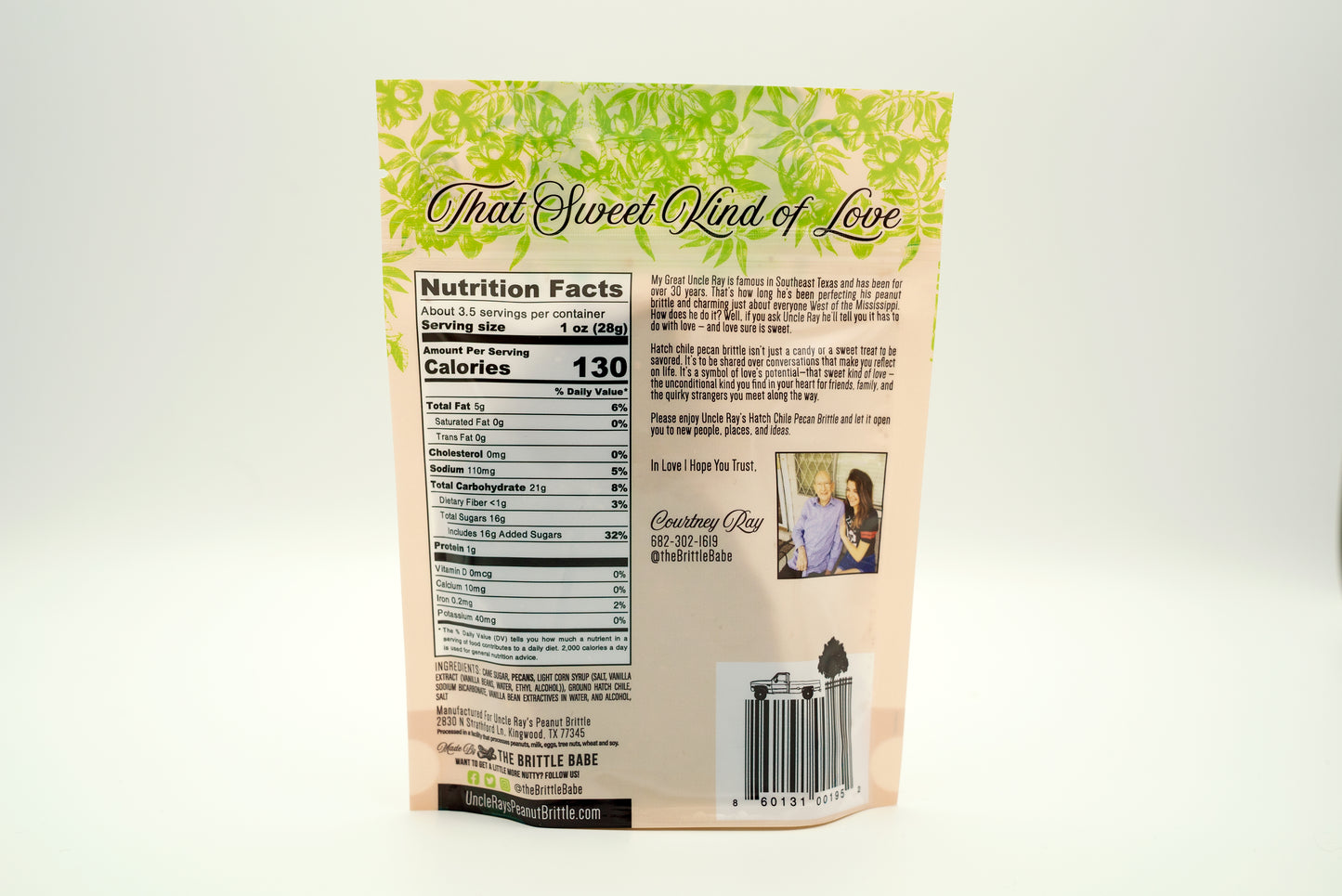3.25oz Uncle Rays Homemade Hatch Chile Pecan Brittle